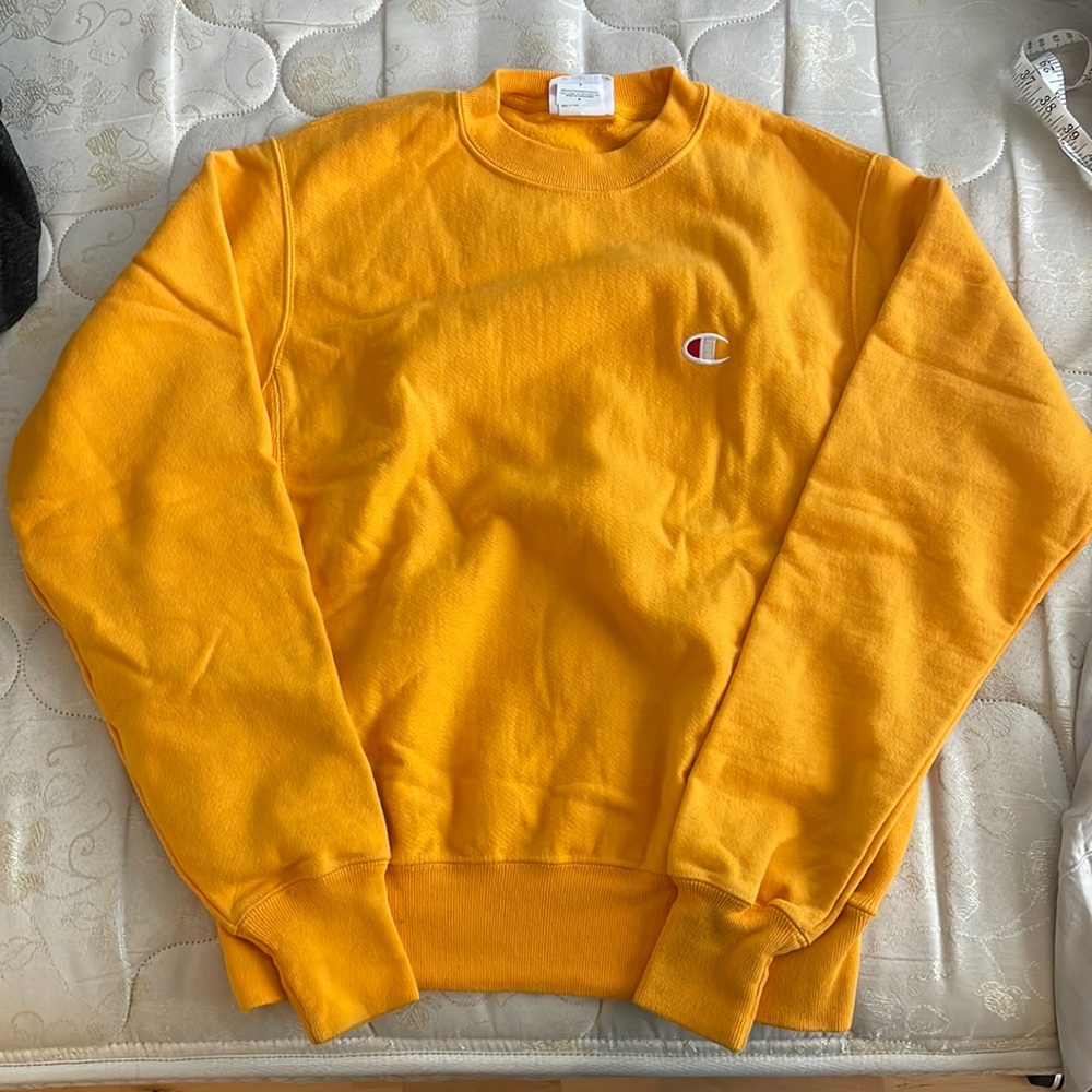 Yellow Champion Reverse Weave Sweatshirt